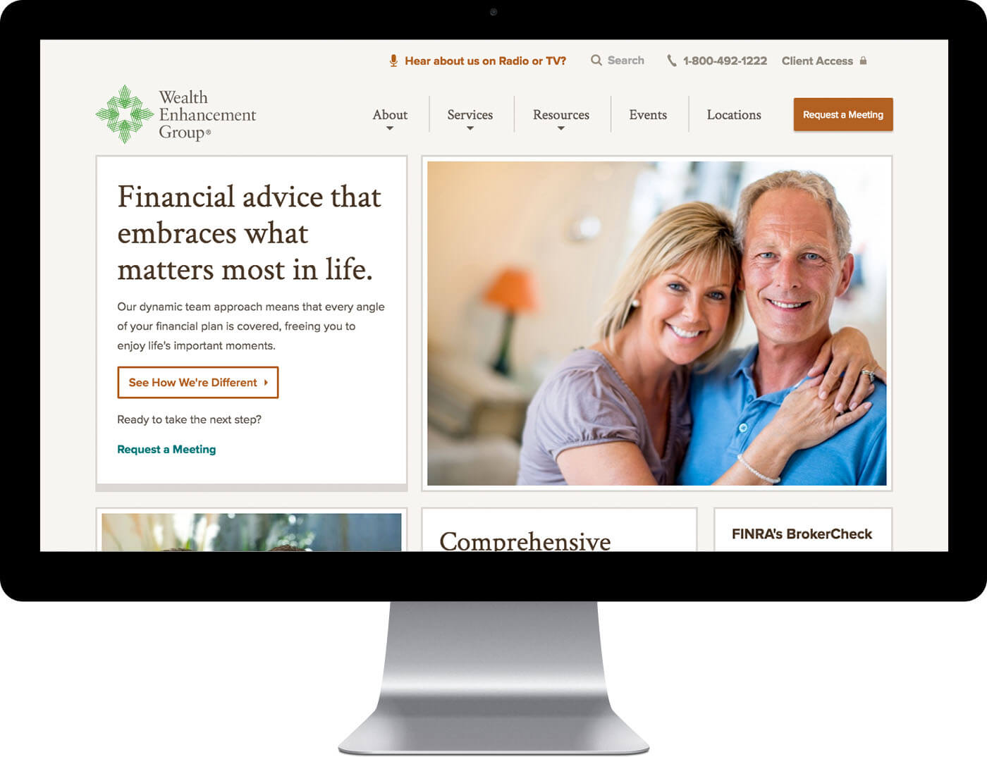 Wealth Enhancement Group Website Design on Desktop Monitor